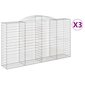 vidaXL Kaarevat kivikorit 3 kpl 300x50x160/180 cm galvanoitu rauta hinta ja tiedot | Aidat ja tarvikkeet | hobbyhall.fi