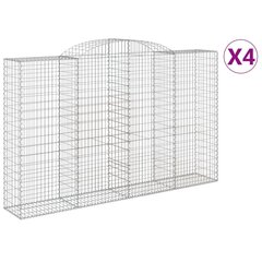 vidaXL Kaarevat kivikorit 4 kpl 300x50x180/200 cm galvanoitu rauta hinta ja tiedot | Aidat ja tarvikkeet | hobbyhall.fi