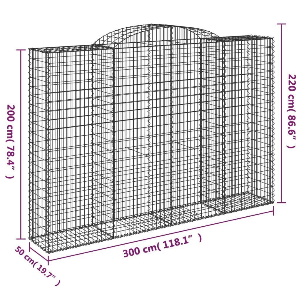 vidaXL Kaarevat kivikorit 5 kpl 300x50x200/220 cm galvanoitu rauta hinta ja tiedot | Aidat ja tarvikkeet | hobbyhall.fi