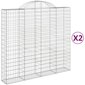 vidaXL Kaarevat kivikorit 2 kpl 200x50x180/200 cm galvanoitu rauta hinta ja tiedot | Aidat ja tarvikkeet | hobbyhall.fi