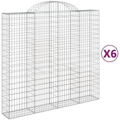 vidaXL Kaarevat kivikorit 6 kpl 200x50x180/200 cm galvanoitu rauta hinta ja tiedot | Aidat ja tarvikkeet | hobbyhall.fi