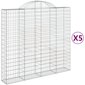 vidaXL Kaarevat kivikorit 5 kpl 200x50x180/200 cm galvanoitu rauta hinta ja tiedot | Aidat ja tarvikkeet | hobbyhall.fi