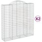 vidaXL Kaarevat kivikorit 2 kpl 200x50x200/220 cm galvanoitu rauta hinta ja tiedot | Aidat ja tarvikkeet | hobbyhall.fi