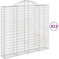 vidaXL Kaarevat kivikorit 13 kpl 200x50x180/200 cm galvanoitu rauta hinta ja tiedot | Aidat ja tarvikkeet | hobbyhall.fi