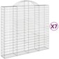 vidaXL Kaarevat kivikorit 7 kpl 200x50x180/200 cm galvanoitu rauta hinta ja tiedot | Aidat ja tarvikkeet | hobbyhall.fi