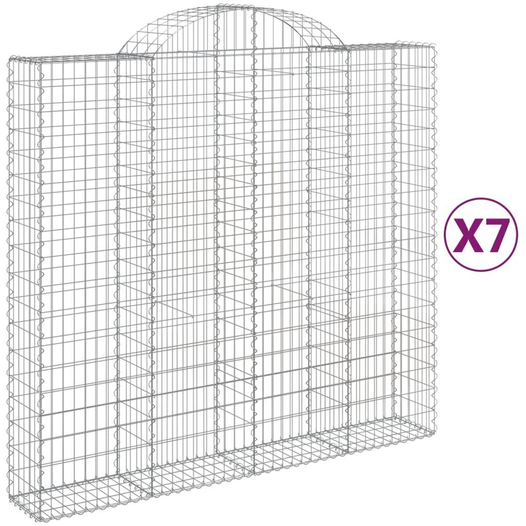 vidaXL Kaarevat kivikorit 7 kpl 200x50x180/200 cm galvanoitu rauta hinta ja tiedot | Aidat ja tarvikkeet | hobbyhall.fi