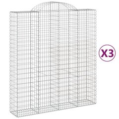 vidaXL Kaarevat kivikorit 3 kpl 200x50x220/240 cm galvanoitu rauta hinta ja tiedot | Aidat ja tarvikkeet | hobbyhall.fi