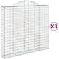 vidaXL Kaarevat kivikorit 3 kpl 200x50x180/200 cm galvanoitu rauta hinta ja tiedot | Aidat ja tarvikkeet | hobbyhall.fi