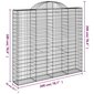 vidaXL Kaarevat kivikorit 4 kpl 200x50x180/200 cm galvanoitu rauta hinta ja tiedot | Aidat ja tarvikkeet | hobbyhall.fi