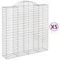 vidaXL Kaarevat kivikorit 5 kpl 200x50x200/220 cm galvanoitu rauta hinta ja tiedot | Aidat ja tarvikkeet | hobbyhall.fi