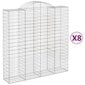 vidaXL Kaarevat kivikorit 8 kpl 200x50x200/220 cm galvanoitu rauta hinta ja tiedot | Aidat ja tarvikkeet | hobbyhall.fi