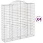 vidaXL Kaarevat kivikorit 4 kpl 200x50x200/220 cm galvanoitu rauta hinta ja tiedot | Aidat ja tarvikkeet | hobbyhall.fi