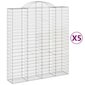 vidaXL Kaarevat kivikorit 5 kpl 200x50x220/240 cm galvanoitu rauta hinta ja tiedot | Aidat ja tarvikkeet | hobbyhall.fi