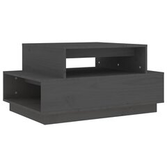 vidaXL Sohvapöytä harmaa 80x55x40,5 cm täysi mänty hinta ja tiedot | Sohvapöydät | hobbyhall.fi