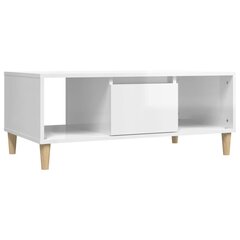 vidaXL Sohvapöytä korkeakiilto valkoinen 90x50x36,5 cm tekninen puu hinta ja tiedot | Sohvapöydät | hobbyhall.fi