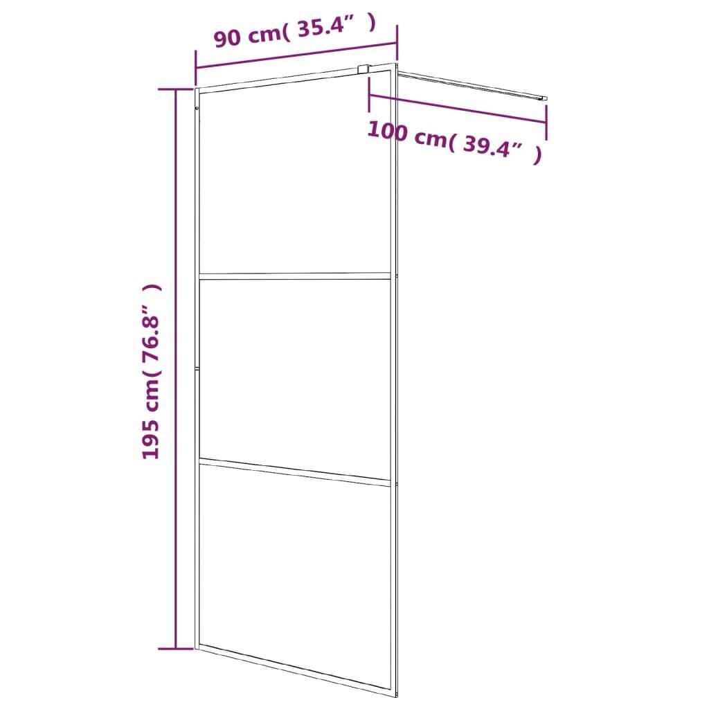 vidaXL Walk-in suihkuseinäke valkoinen 90x195 cm kirkas ESG-lasi hinta ja tiedot | Suihkuseinät ja -ovet | hobbyhall.fi