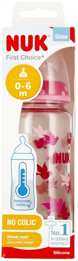 Lasipullo Nuk First Choise+, 0-6 kuukautta, 240 ml hinta ja tiedot | Tuttipullot ja tarvikkeet | hobbyhall.fi