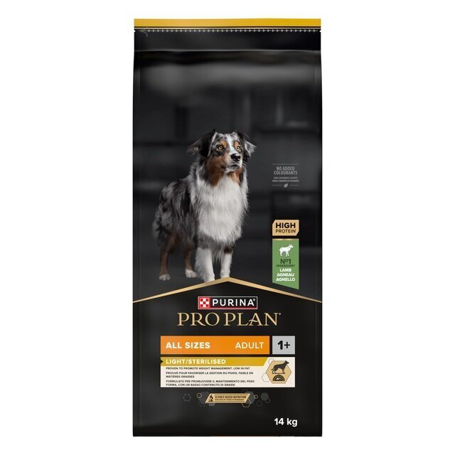 Purina Pro Plan aikuisille sterilisoiduille koirille karitsanlihaa, 14 kg hinta ja tiedot | Koiran kuivaruoka | hobbyhall.fi