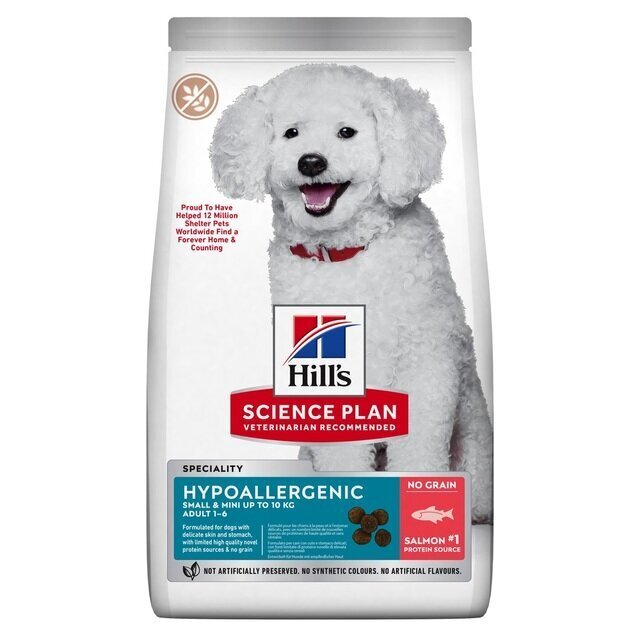 Hill's Science Plan Hypoallergenic Adult Small &amp; Mini aikuisille pienikokoisille koirille lohella, 1,5 kg hinta ja tiedot | Koiran kuivaruoka | hobbyhall.fi