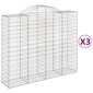 vidaXL Kaarevat kivikorit 3 kpl 200x50x160/180 cm galvanoitu rauta hinta ja tiedot | Aidat ja tarvikkeet | hobbyhall.fi