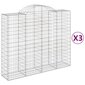 vidaXL Kaarevat kivikorit 3 kpl 200x50x160/180 cm galvanoitu rauta hinta ja tiedot | Aidat ja tarvikkeet | hobbyhall.fi