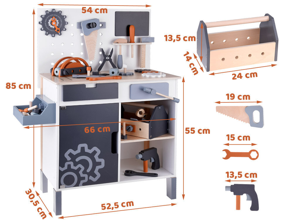 Suuri puinen työpaja työkaluilla hinta ja tiedot | Poikien lelut | hobbyhall.fi