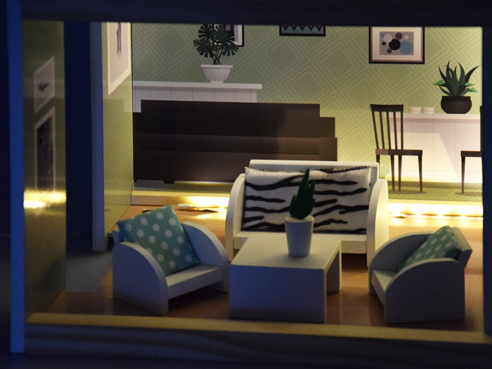 Puinen nukkekoti, jossa on uima-allas, hissi, huonekalut ja LED-valo hinta ja tiedot | Tyttöjen lelut | hobbyhall.fi