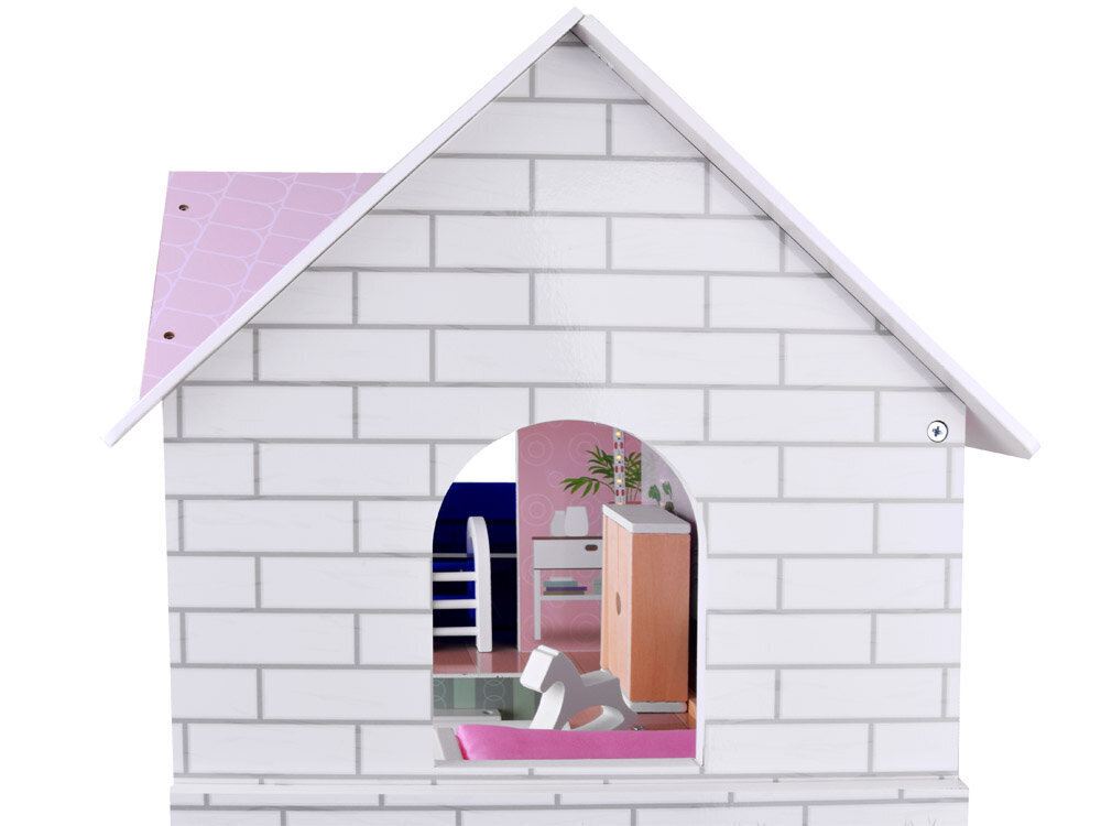 Puinen nukkekoti, jossa on uima-allas, hissi, huonekalut ja LED-valo hinta ja tiedot | Tyttöjen lelut | hobbyhall.fi
