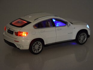 Metalliauto BMW X6 ääni- ja valoefekteillä, valkoinen hinta ja tiedot | Poikien lelut | hobbyhall.fi