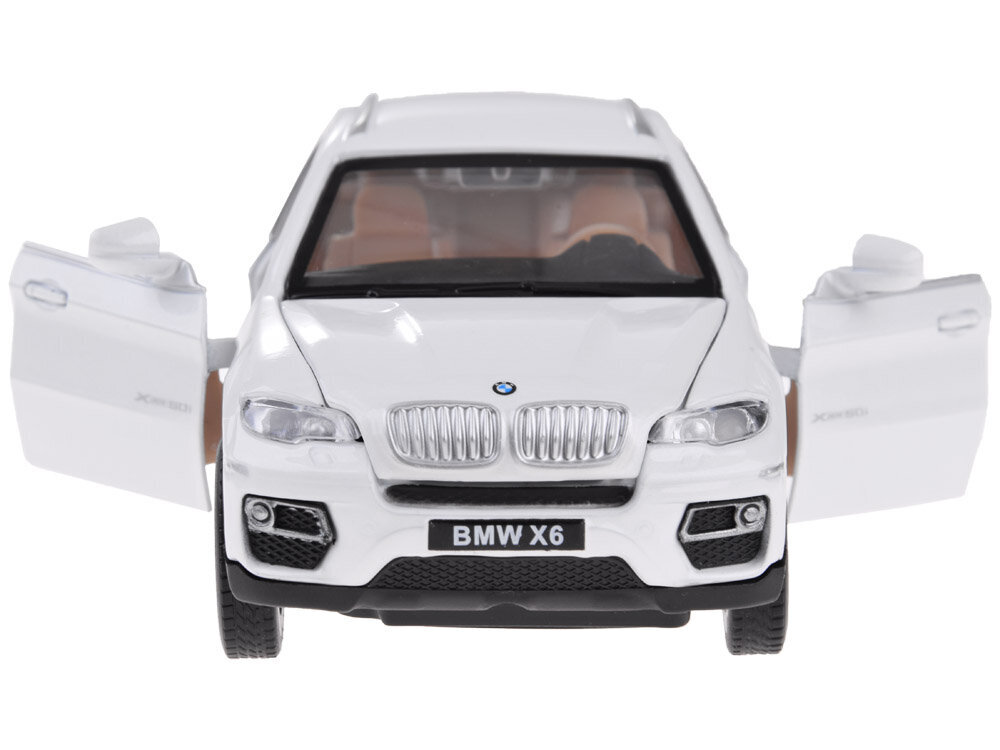 Metalliauto BMW X6 ääni- ja valoefekteillä, valkoinen hinta ja tiedot | Poikien lelut | hobbyhall.fi