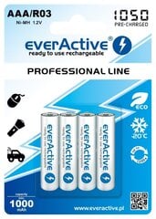 everActive Professional Käyttövalmis 1050mAh AAA -paristo, 4 kpl hinta ja tiedot | everActive Kodin remontointi | hobbyhall.fi