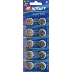 Rocket Alkaliparisto LR44 A76 AG13, 10 kpl. hinta ja tiedot | Paristot | hobbyhall.fi