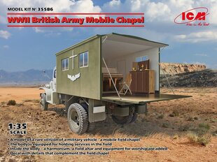 Liimattava malli ICM 35586 WWII British Army Mobile Chapel 1/35 hinta ja tiedot | Koottavat pienoismallit | hobbyhall.fi