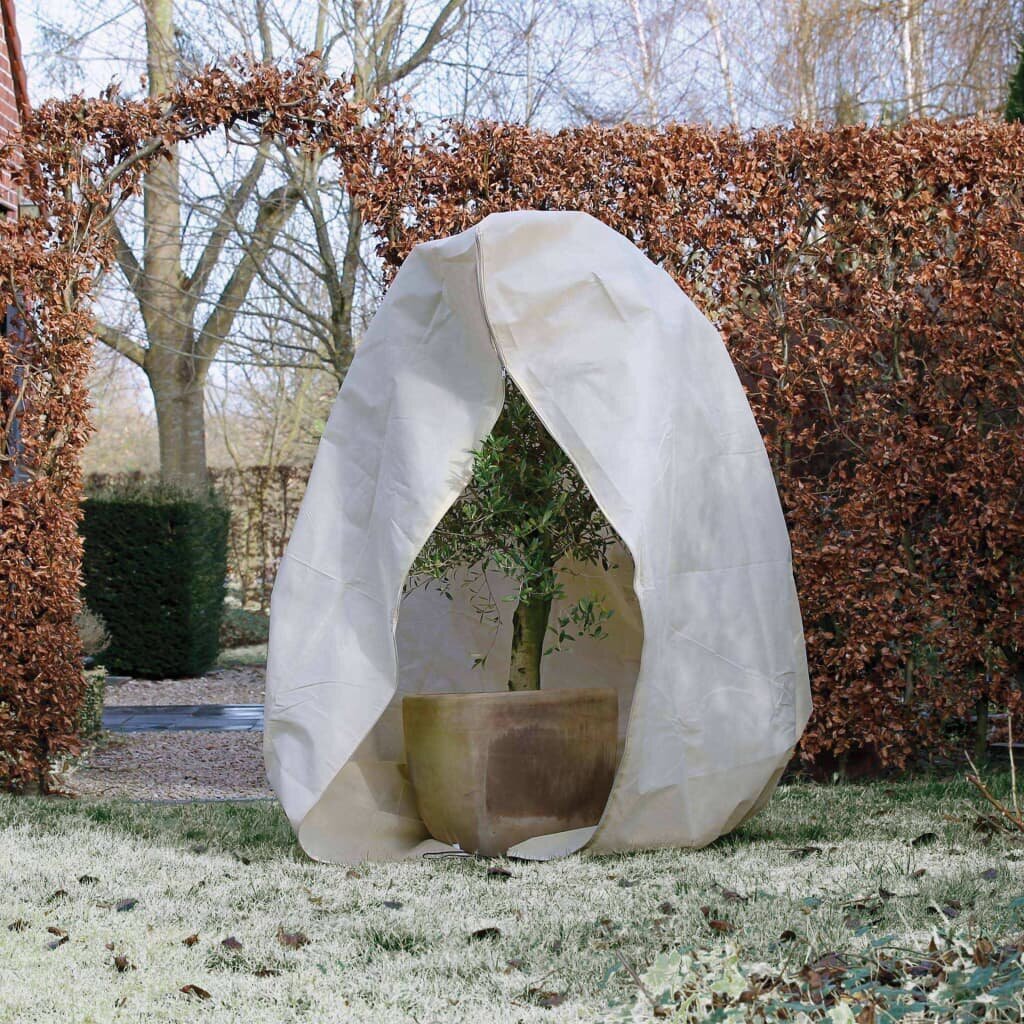 Nature Fleece talvipeite vetoketjulla 70 g/m² beige 2x1,5x1,5 m hinta ja tiedot | Puutarhatyökalut | hobbyhall.fi