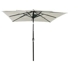 vidaXL 3-tasoinen aurinkovarjo alumiinitanko hiekka 2,5x2,5 m hinta ja tiedot | Aurinkovarjot ja markiisit | hobbyhall.fi