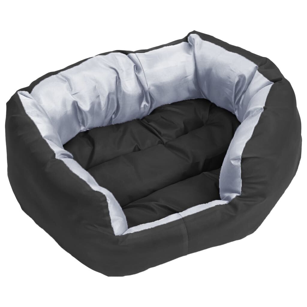 vidaXL Kaksipuolinen pestävä koiran tyyny harmaa ja musta 65x50x20 cm hinta ja tiedot | Pedit ja pesät | hobbyhall.fi