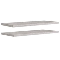 vidaXL Kelluvat seinähyllyt 2 kpl betoninharmaa 90x23,5x3,8 cm MDF hinta ja tiedot | Hyllyt | hobbyhall.fi