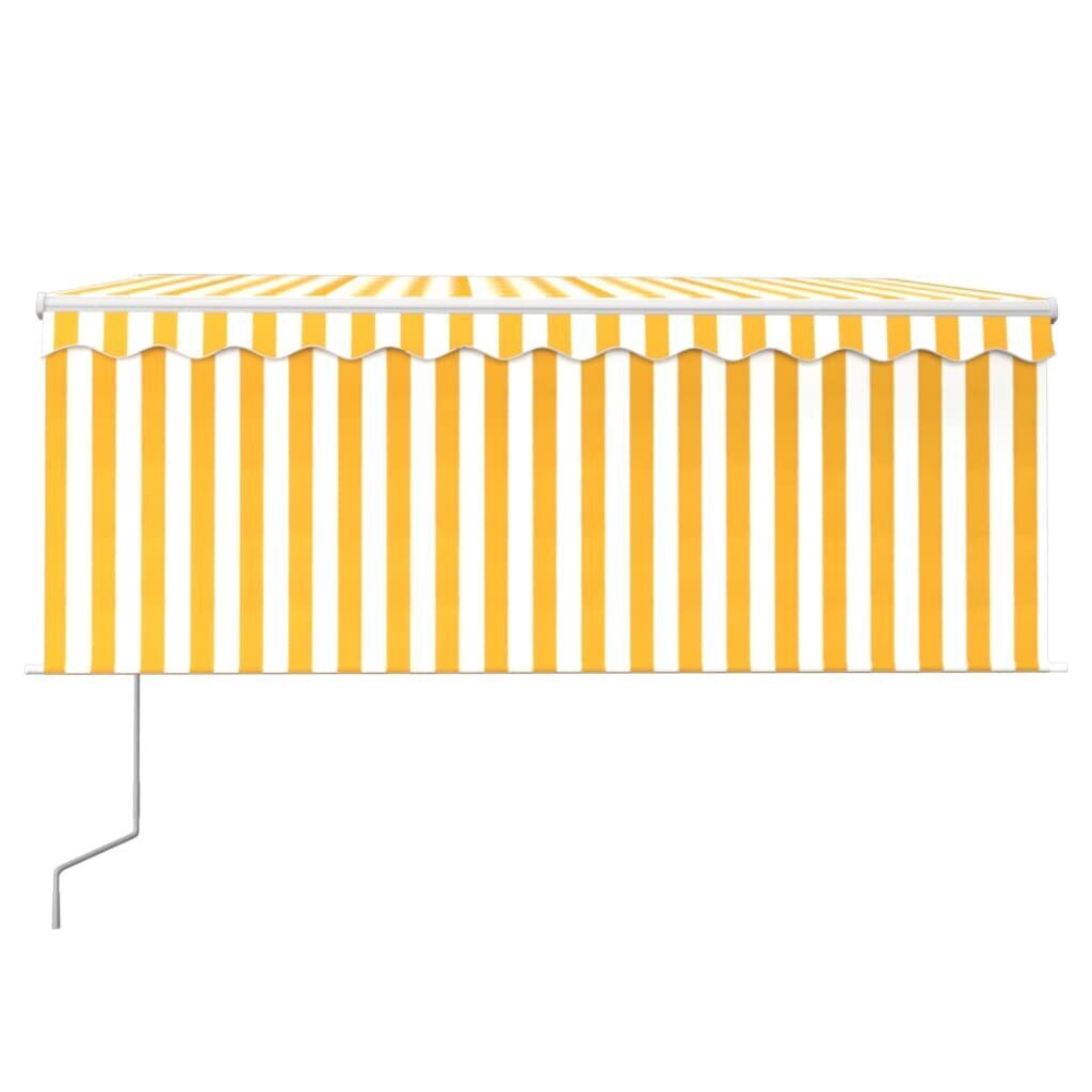 vidaXL Automaattisesti kelattava markiisi verhoilla 3x2,5 m keltavalk. hinta ja tiedot | Aurinkovarjot ja markiisit | hobbyhall.fi
