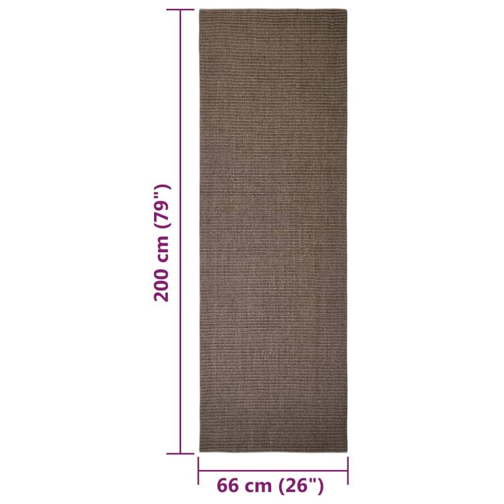 vidaXL Matto luonnollinen sisal 66x200 cm ruskea hinta ja tiedot | Isot matot | hobbyhall.fi