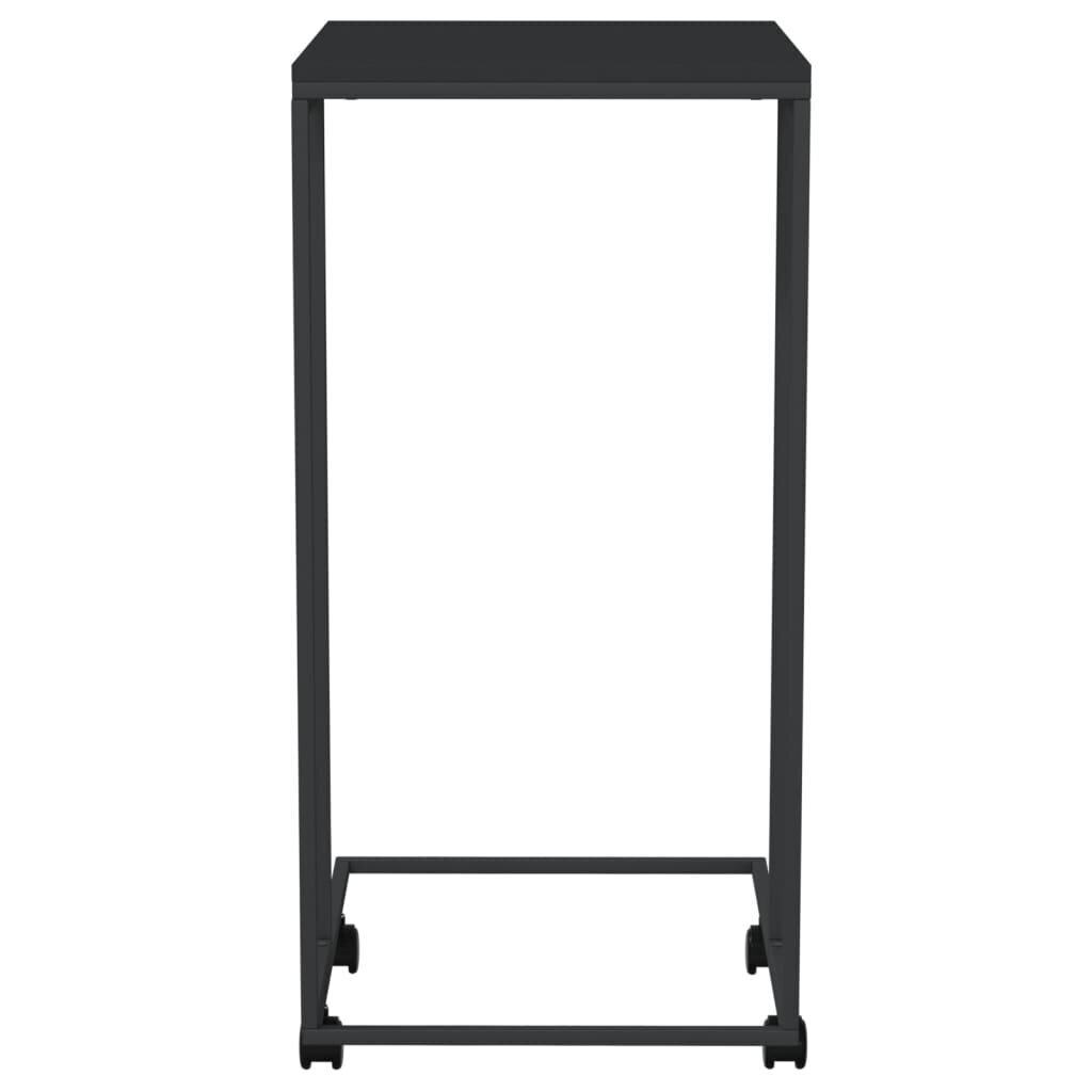 vidaXL Sivupöytä pyörillä musta 40x30x63,5 cm tekninen puu hinta ja tiedot | Sohvapöydät | hobbyhall.fi