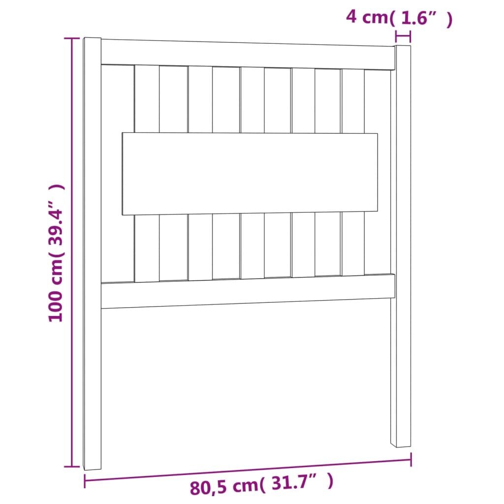 vidaXL Sängynpääty hunajanruskea 80,5x4x100 cm täysi mänty hinta ja tiedot | Sängyt | hobbyhall.fi