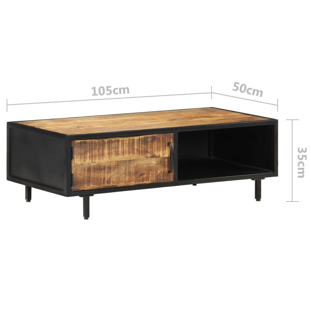 vidaXL Sohvapöytä 105x50x35 cm karkea mangopuu hinta ja tiedot | Sohvapöydät | hobbyhall.fi