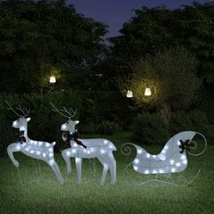 vidaXL Poro ja reki joulukoriste 60 LED-valoa ulkokäyttöön valkoinen hinta ja tiedot | Joulukoristeet | hobbyhall.fi