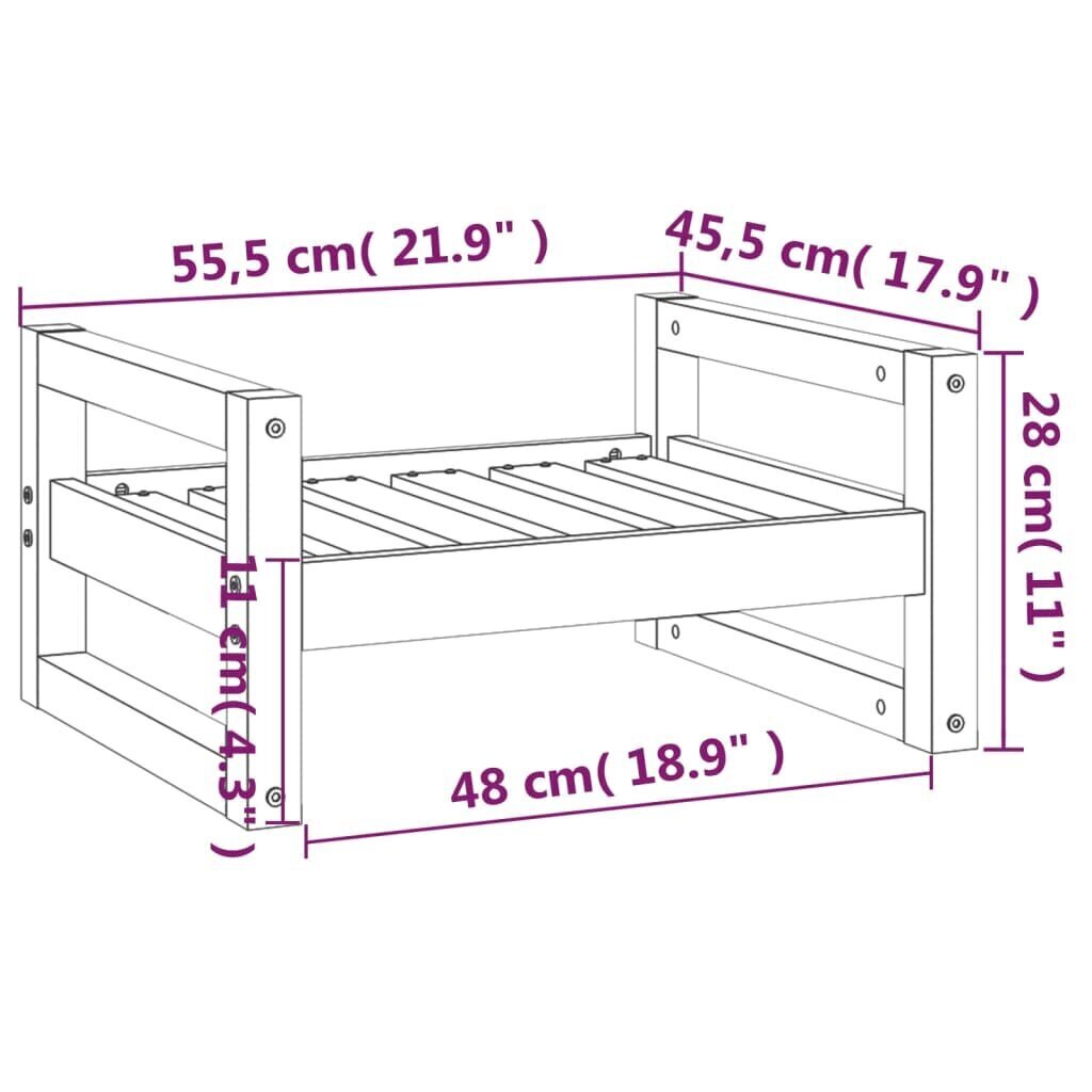 vidaXL Koiransänky musta 55,5x45,5x28 cm täysi mänty hinta ja tiedot | Pedit ja pesät | hobbyhall.fi