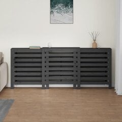 vidaXL Lämpöpatterin suoja harmaa 210x21x85 cm täysi mänty hinta ja tiedot | Takka- ja uunitarvikkeet | hobbyhall.fi