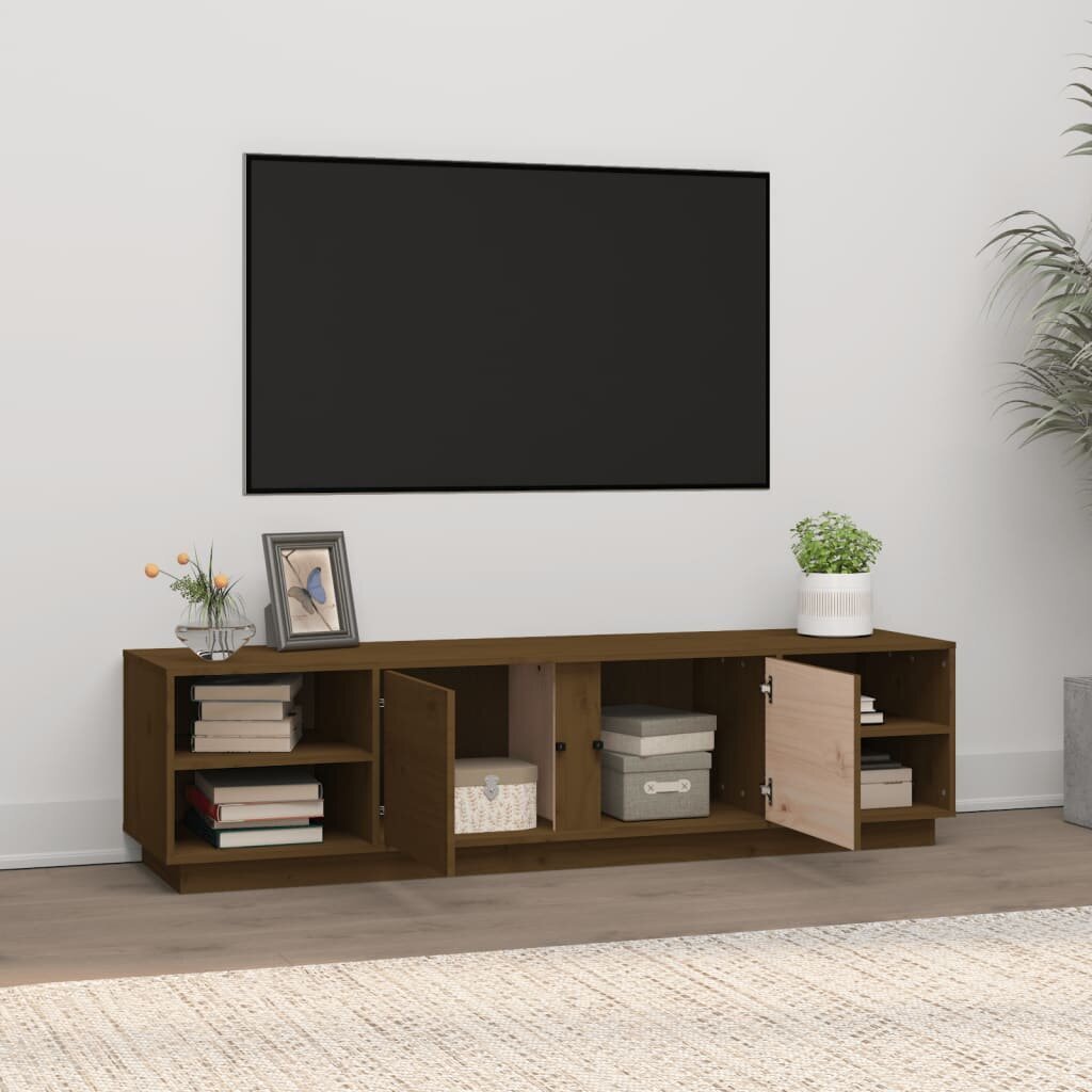 vidaXL TV-taso hunajanruskea 156x40x40 cm täysi mänty hinta ja tiedot | TV-tasot | hobbyhall.fi