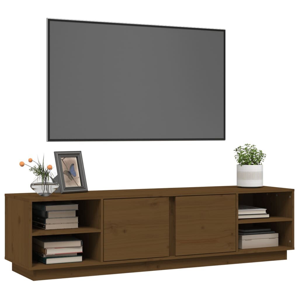 vidaXL TV-taso hunajanruskea 156x40x40 cm täysi mänty hinta ja tiedot | TV-tasot | hobbyhall.fi