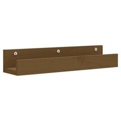 vidaXL Seinähyllyt 2 kpl hunajanruskea 50x12x9 cm täysi mänty hinta ja tiedot | Hyllyt | hobbyhall.fi