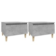 vidaXL Sivupöydät 2 kpl betoninharmaa 50x46x35 cm tekninen puu hinta ja tiedot | Sohvapöydät | hobbyhall.fi