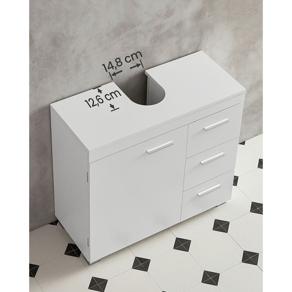 Kaappi Vasagle, 30x70x64 cm, valkoinen hinta ja tiedot | Kylpyhuonekaapit | hobbyhall.fi